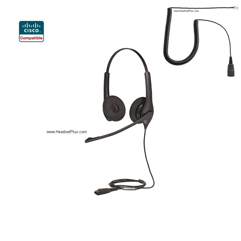 jabra biz 1500 duo binaural cisco compatible headset view
